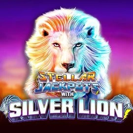 Stellar Jackpots with Silver Lion online game logo by Lightning Box Game on jackcasino.eu